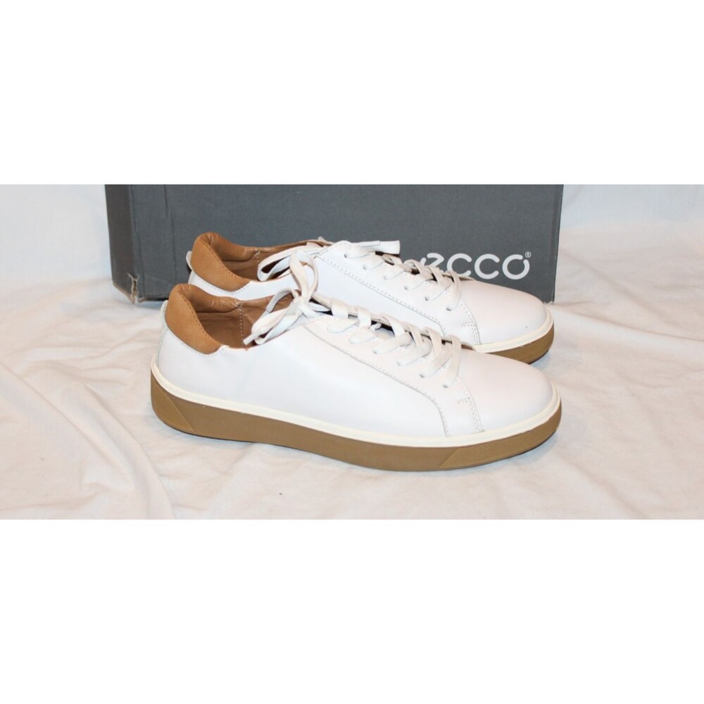 Ecco Soft ClassicMen's Leather Low Top Athletic Sneakers EU 43 US 10 WHITE